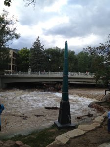 Here's a statue to commemorate the 100 Year Flood & The Big Thompson flood. 